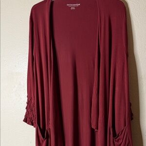 Soft Surroundings Deep burgudy Open Front Cardigan